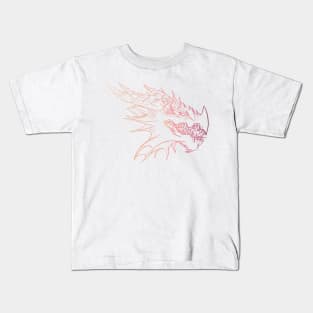 Outlined Dragon Head Gradient Kids T-Shirt